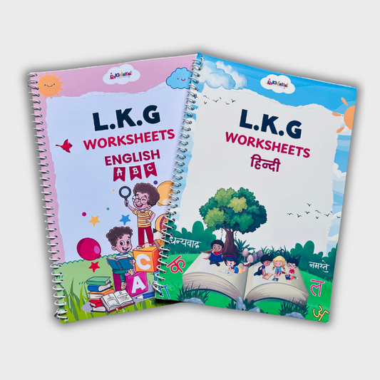 L.K.G Kids Hard Copy Worksheets (Two Books)